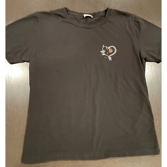 Saint Laurent Paris Snake Rose Graphic Print Black T-Shirt Men’s Designer Tee